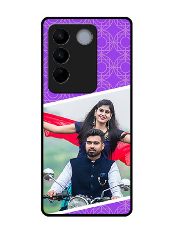 Custom Vivo V27 Pro Custom Metal Phone CaseViolet Color Pattern Design