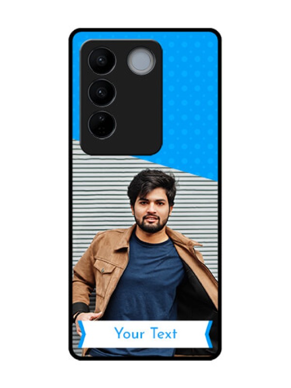 Custom Vivo V27 Pro Custom Metal Phone CaseSimple Blue Color Design