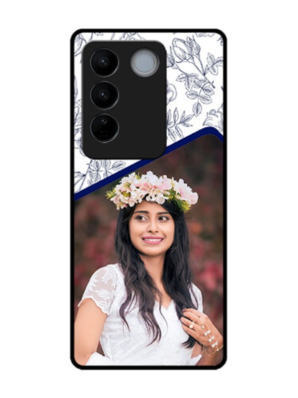 Custom Vivo V27 Pro Custom Metal Phone CaseClassy Floral Design