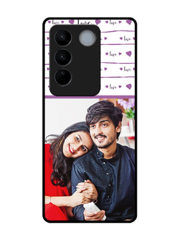 Custom Vivo V27 Pro Custom Metal Phone CaseCouples Heart Design