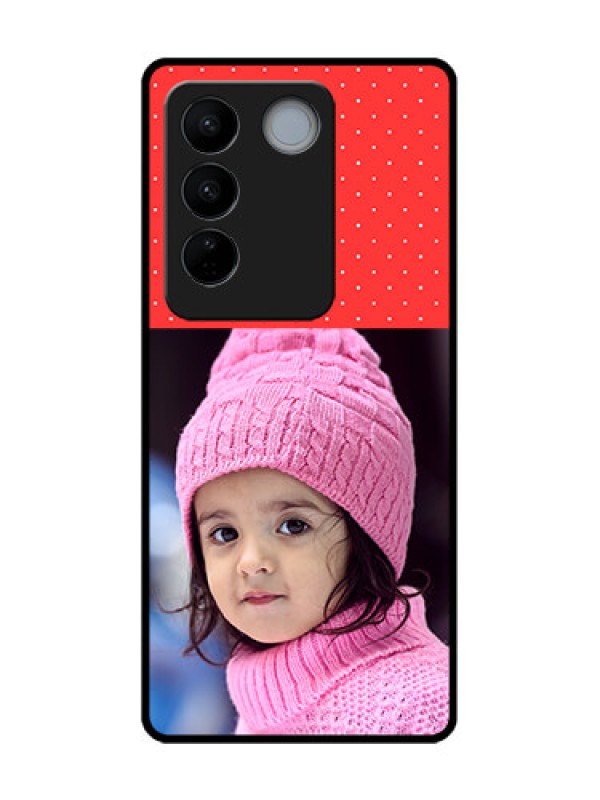 Custom Vivo V27 Pro Custom Metal Phone CaseRed Pattern Design