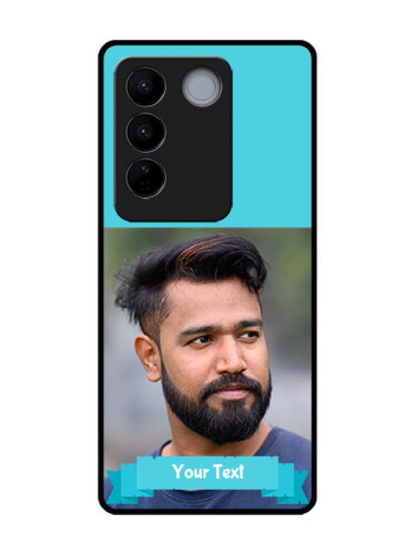 Custom Vivo V27 Pro Custom Metal Phone CaseBlue Color Design