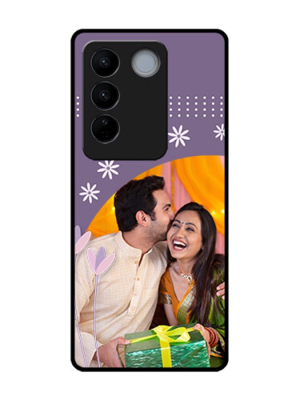 Custom Vivo V27 Pro Custom Metal Phone CaseLavender Flowers Design