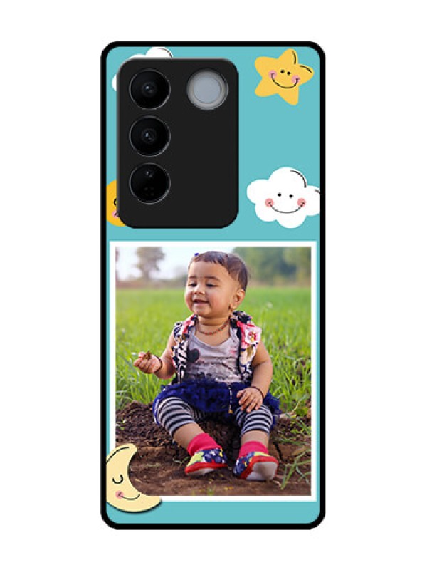 Custom Vivo V27 Pro Custom Metal Phone CaseSmiley Kids Stars Design