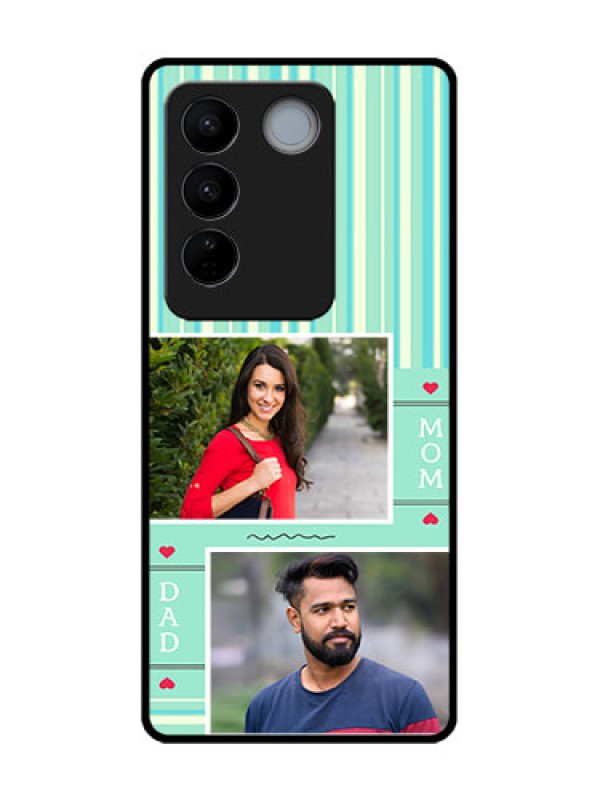Custom Vivo V27 Pro Custom Metal Phone CaseMom and Dad Pic Design