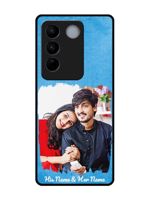 Custom Vivo V27 Pro Custom Metal Phone CaseBlue Color Vintage Design