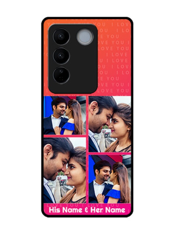 Custom Vivo V27 Pro Custom Metal Phone CaseI Love You Pink Design