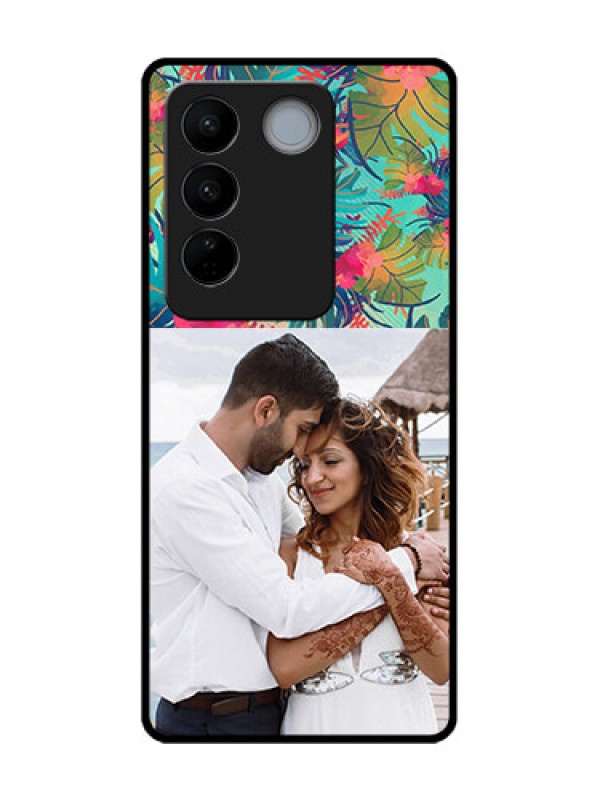 Custom Vivo V27 Pro Custom Metal Phone CaseWatercolor Floral Design