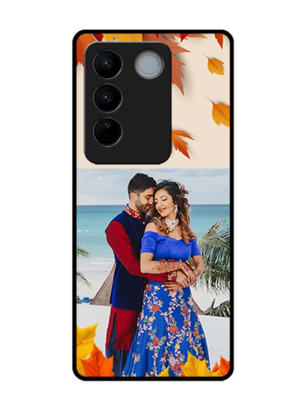 Custom Vivo V27 Pro Custom Metal Phone CaseAutumn Maple Leaves Design
