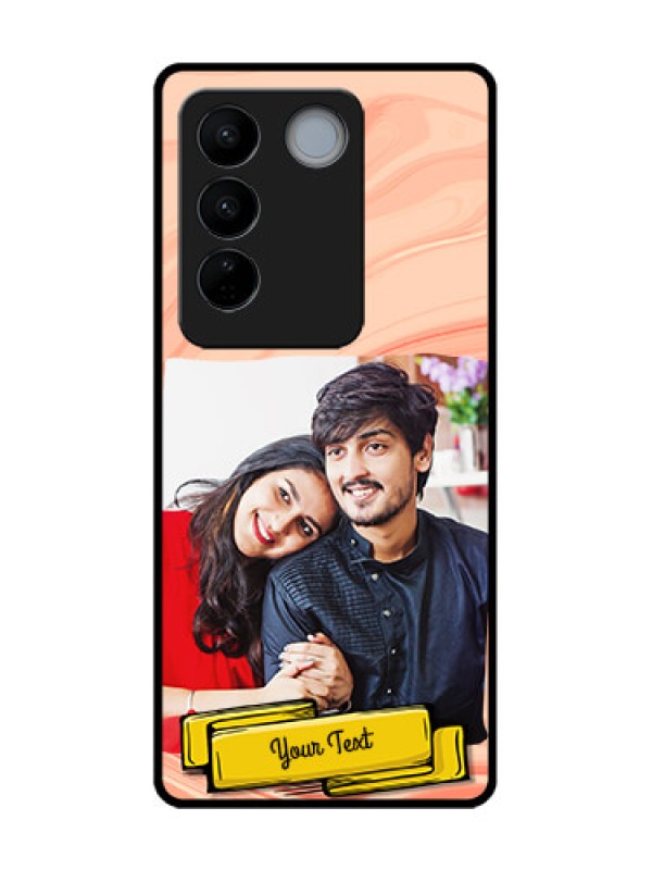 Custom Vivo V27 Pro Custom Metal Phone CaseMarble Texture Design