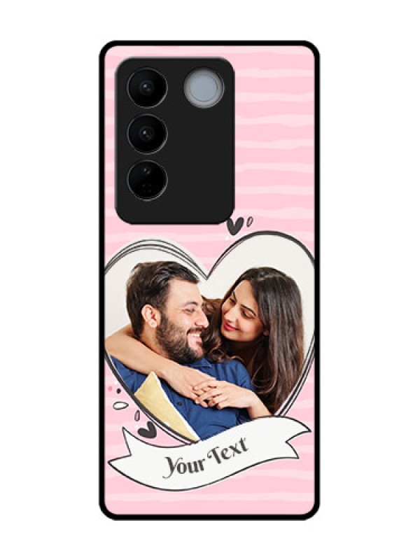 Custom Vivo V27 Pro Custom Metal Phone CaseVintage Heart Design