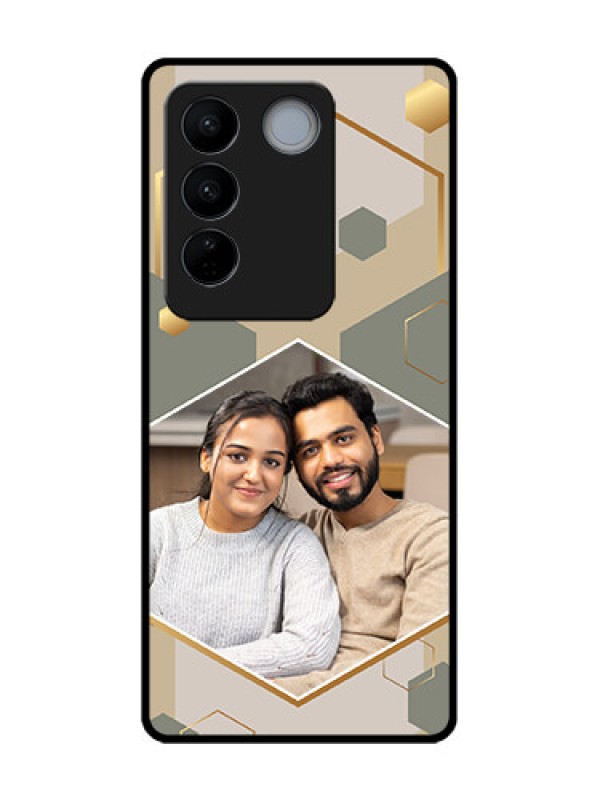 Custom Vivo V27 Pro Custom Metal Phone CaseStylish Hexagon Pattern Design