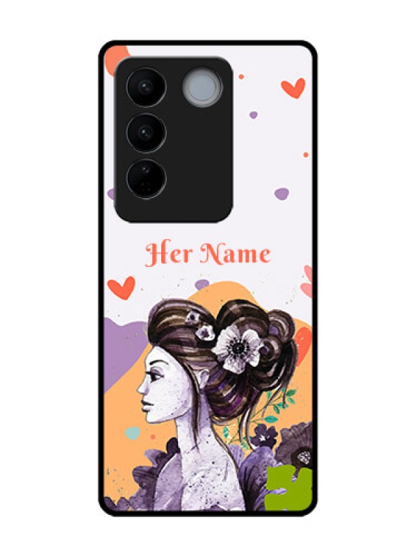 Custom Vivo V27 Pro Custom Metal Phone CaseWoman And Nature Design