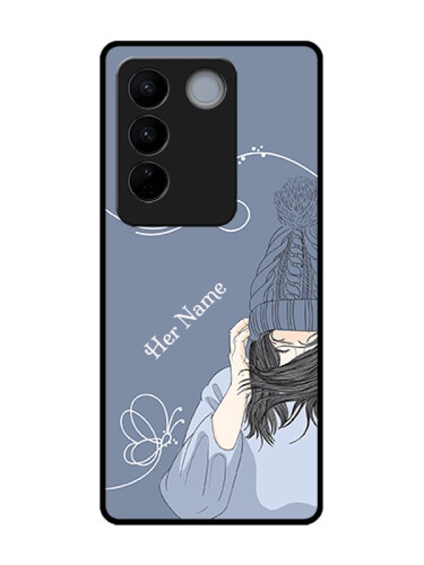 Custom Vivo V27 Pro Custom Metal Phone CaseGirl In Winter Outfit Design
