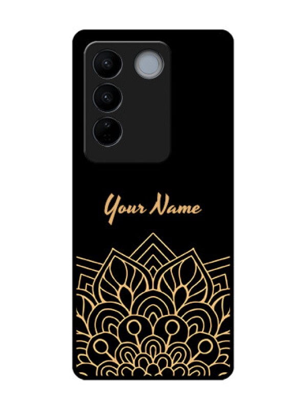 Custom Vivo V27 Pro Custom Metal Phone CaseGolden Mandala Design