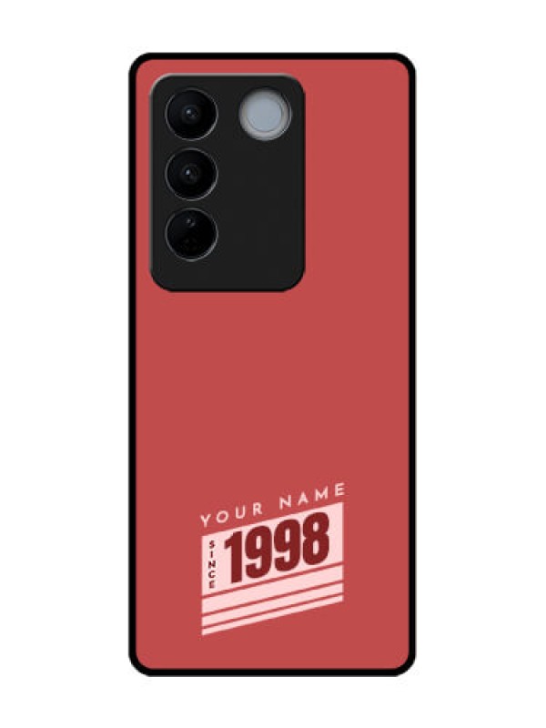 Custom Vivo V27 Pro Custom Metal Phone CaseRed Custom Year Of Birth Design