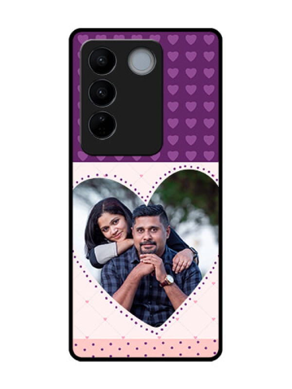 Custom Vivo V27 Custom Metal Phone CaseViolet Love Dots Design