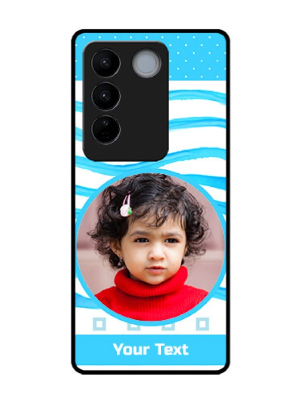 Custom Vivo V27 Custom Metal Phone CaseSimple Blue Case Design
