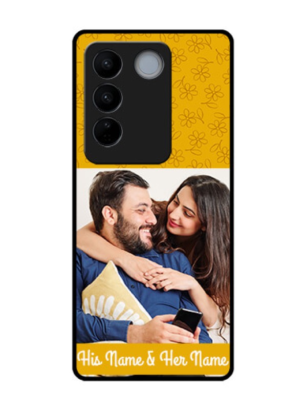 Custom Vivo V27 Custom Metal Phone CaseYellow Floral Design