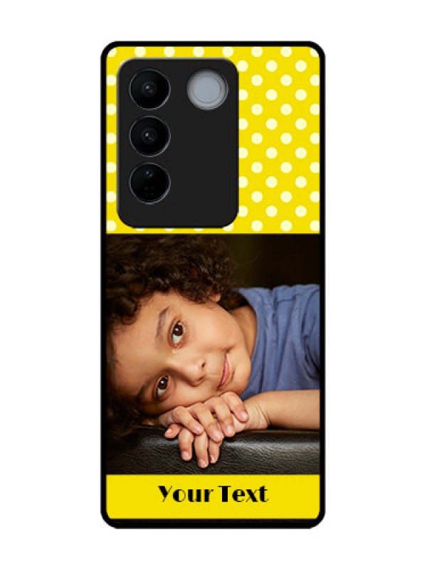 Custom Vivo V27 Custom Metal Phone CaseBright Yellow Case Design