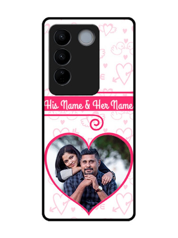 Custom Vivo V27 Custom Metal Phone CaseHeart Shape Love Design
