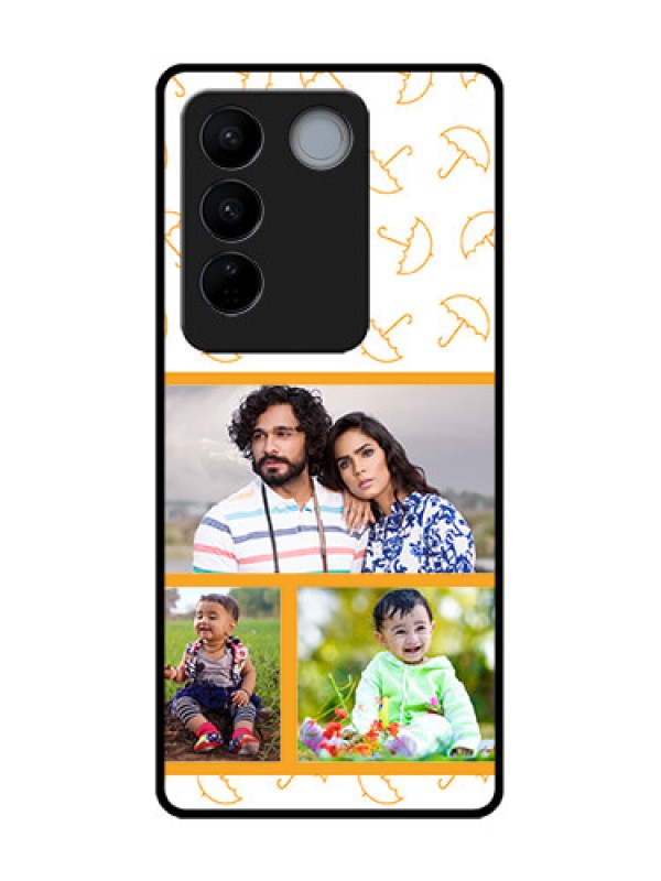 Custom Vivo V27 Custom Metal Phone CaseYellow Pattern Design