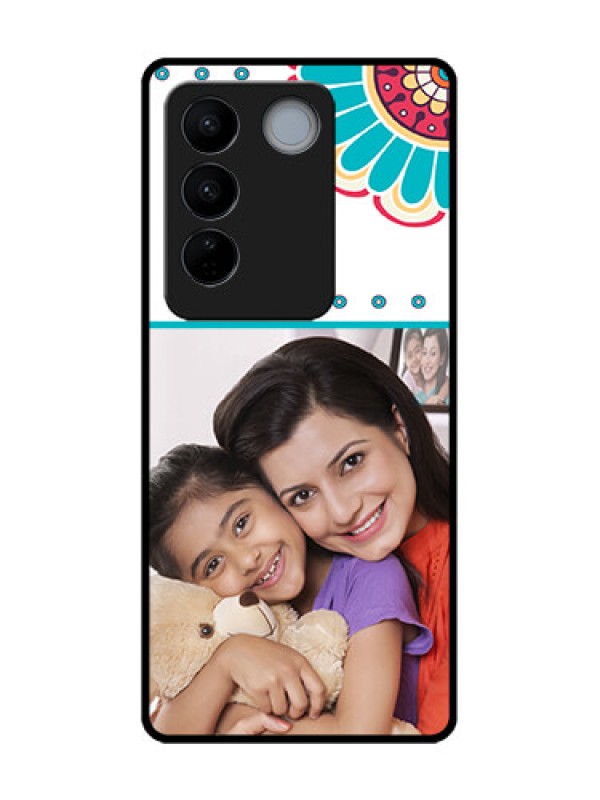 Custom Vivo V27 Custom Metal Phone CaseFlower Design