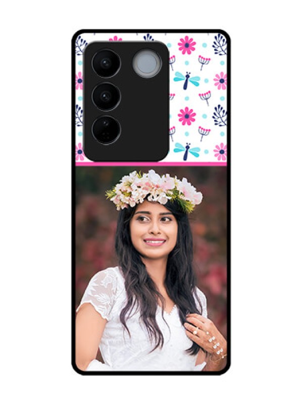 Custom Vivo V27 Custom Metal Phone CaseColorful Flower Design