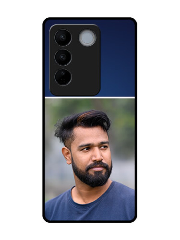 Custom Vivo V27 Custom Metal Phone CaseSimple Royal Blue Design