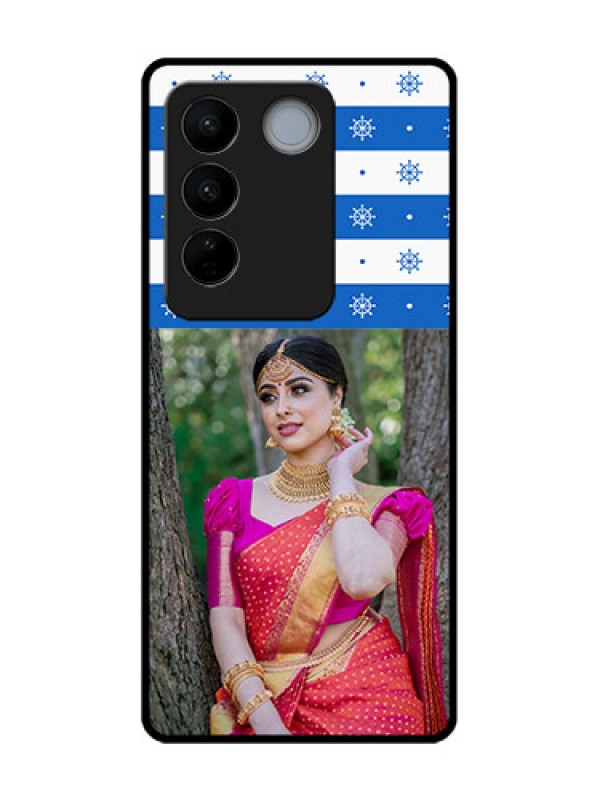 Custom Vivo V27 Custom Metal Phone CaseSnow Pattern Design