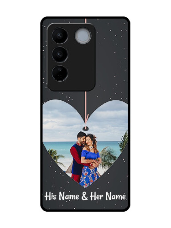 Custom Vivo V27 Custom Metal Phone CaseHanging Heart Design