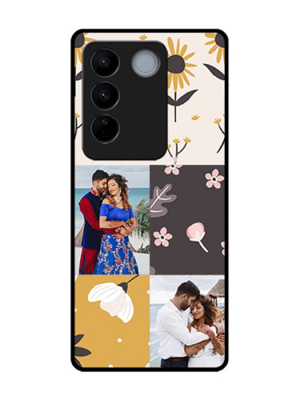 Custom Vivo V27 Custom Metal Phone Case3 Images With Floral Design