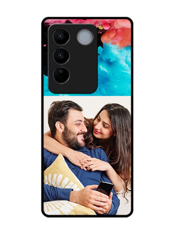 Custom Vivo V27 Custom Metal Phone CaseQuote With Acrylic Painting Design
