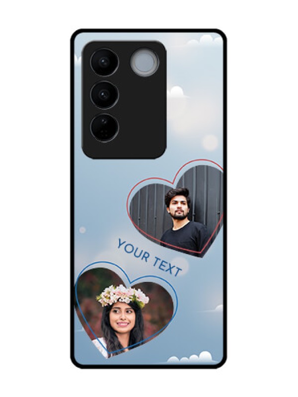 Custom Vivo V27 Custom Metal Phone CaseBlue Color Couple Design