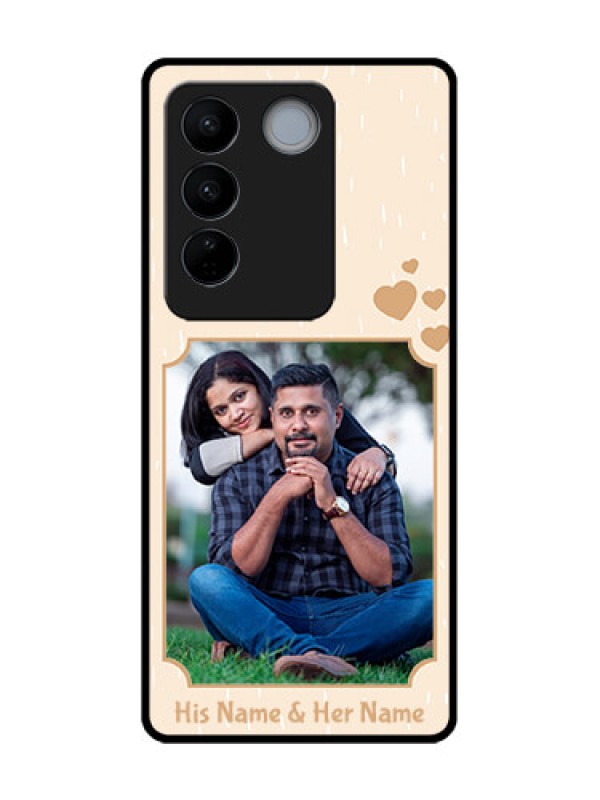 Custom Vivo V27 Custom Metal Phone CaseWith Confetti Love Design