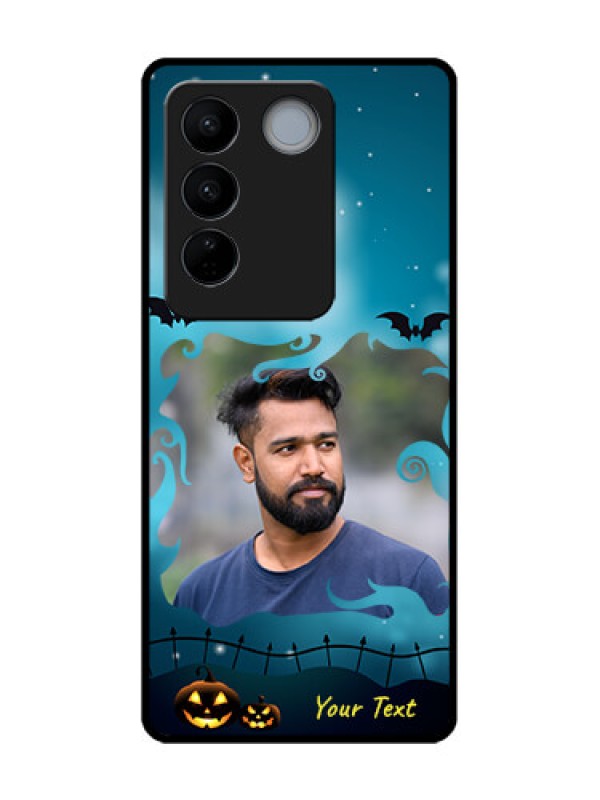 Custom Vivo V27 Custom Metal Phone CaseHalloween Frame Design