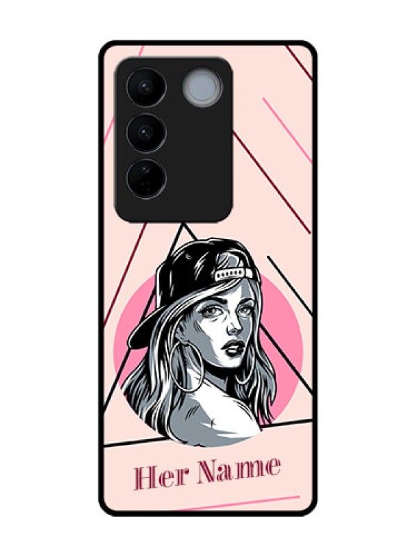 Custom Vivo V27 Custom Metal Phone CaseRockstar Girl Design