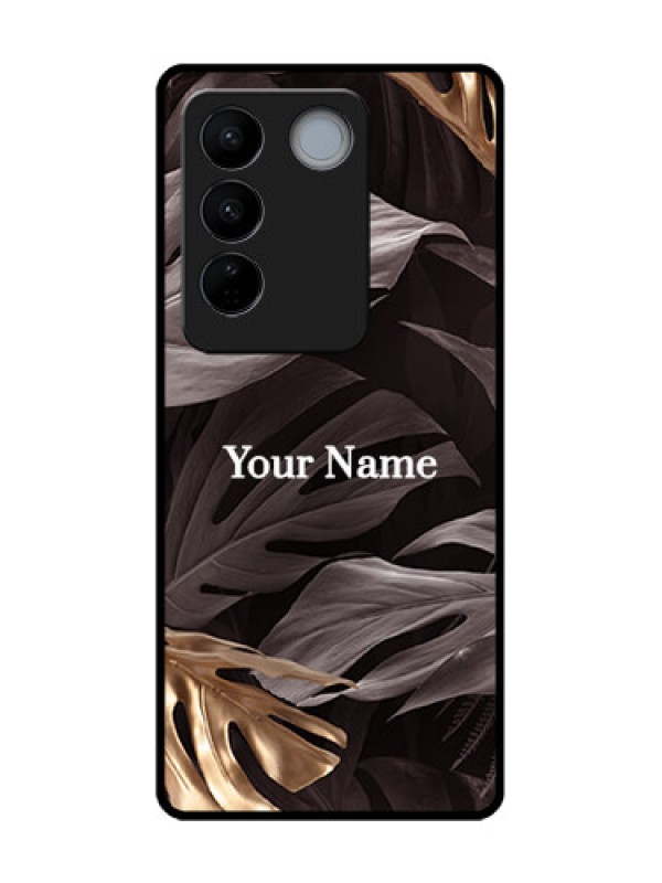 Custom Vivo V27 Custom Metal Phone CaseWild Leaves Digital Paint Design