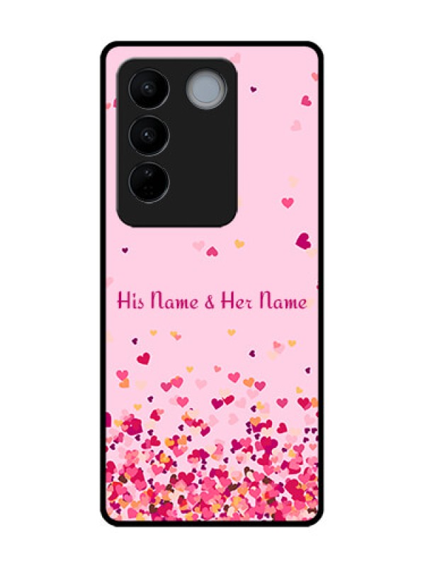 Custom Vivo V27 Custom Metal Phone CaseFloating Hearts Design