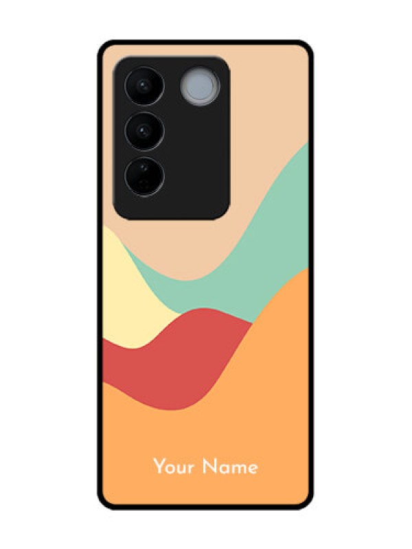 Custom Vivo V27 Custom Metal Phone CaseOcean Waves Multi - Colour Design