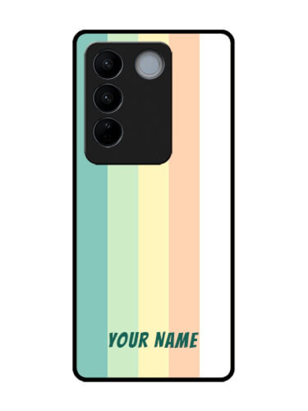 Custom Vivo V27 Custom Metal Phone CaseMulti - Colour Stripes Design