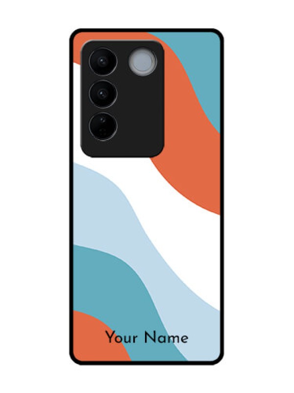 Custom Vivo V27 Custom Metal Phone CaseColoured Waves Design