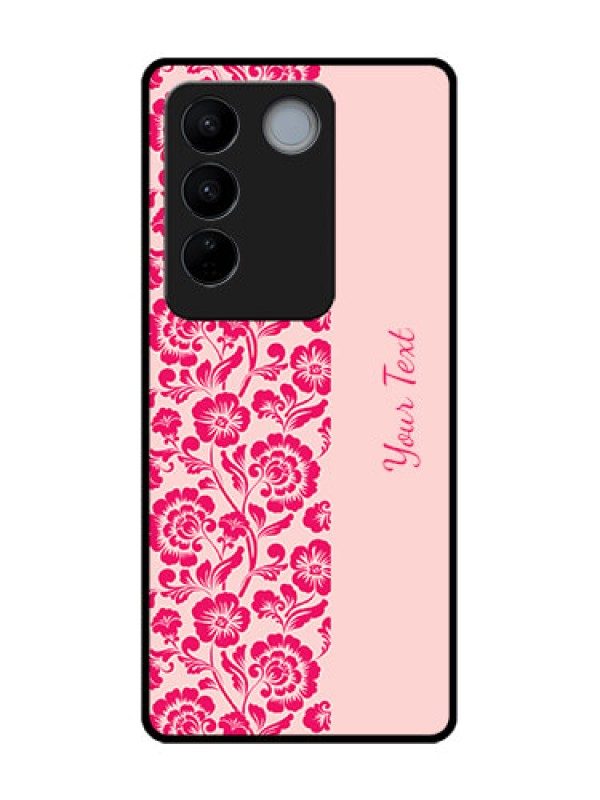 Custom Vivo V27 Custom Metal Phone CaseAttractive Floral Pattern Design
