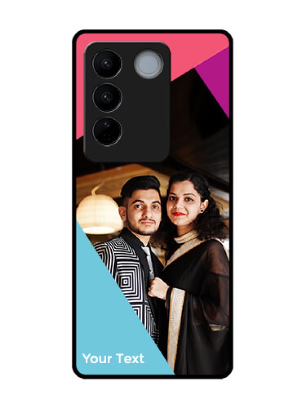 Custom Vivo V27 Custom Metal Phone CaseStacked Triple Colour Design