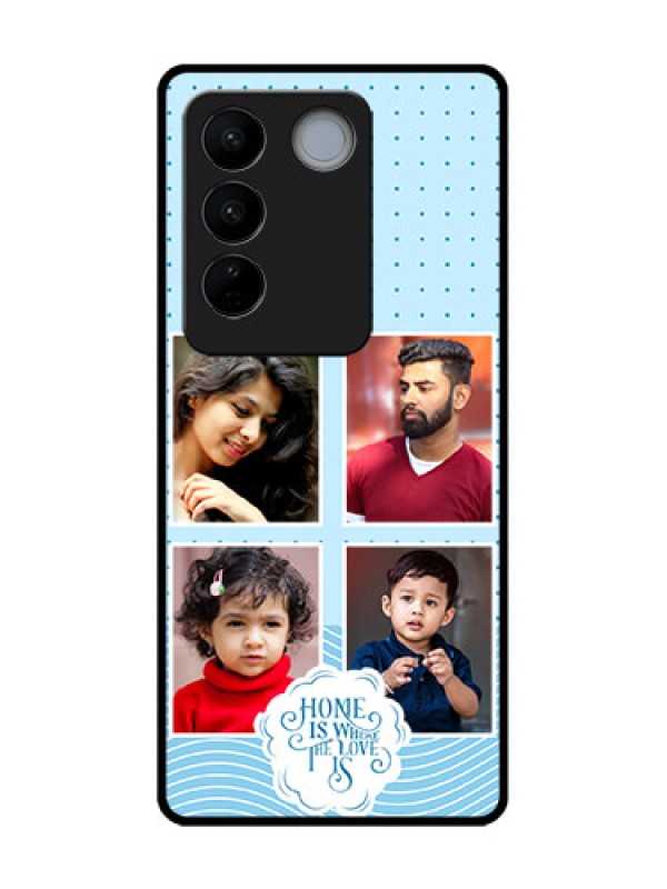 Custom Vivo V27 Custom Metal Phone CaseCute Love Quote With 4 Pic Upload Design