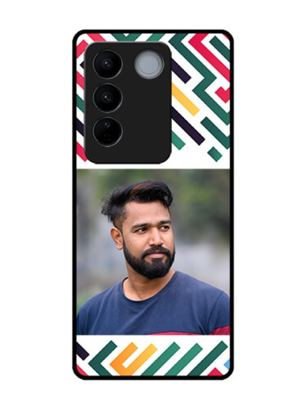 Custom Vivo V27 Custom Metal Phone CaseColorful Maze Pattern Design