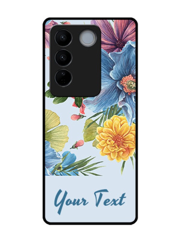 Custom Vivo V27 Custom Metal Phone CaseStunning Watercolored Flowers Painting Design