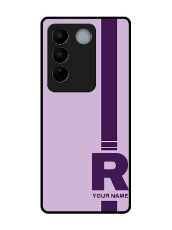 Custom Vivo V27 Custom Metal Phone CaseSimple Dual Tone Stripe With Name Design