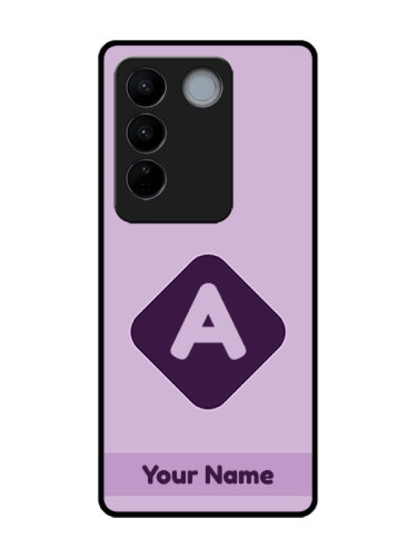 Custom Vivo V27 Custom Metal Phone CaseCustom Letter In Curved Badge Design