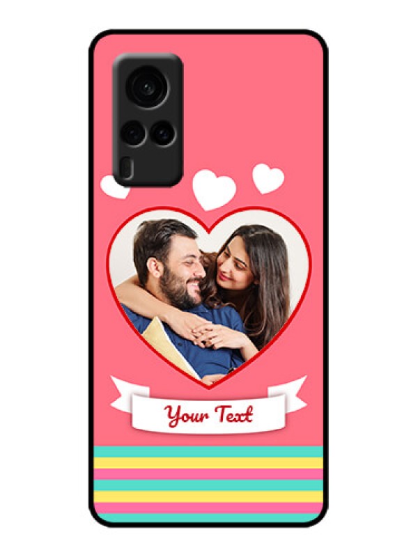 Custom Vivo X60 5G Custom Metal Phone Case - Love Shapes Doodle Design